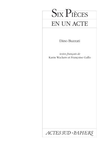 Six pieces en un acte - Image principale