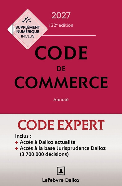 Code dalloz expert. code de commerce 2027. 122e éd. - Image principale