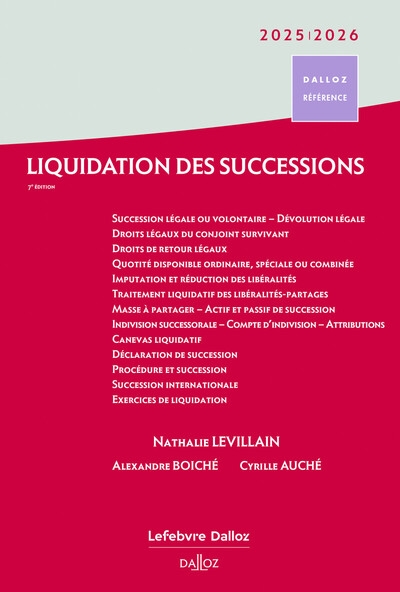Liquidation des successions 2025/2026. 7e éd. - Image principale