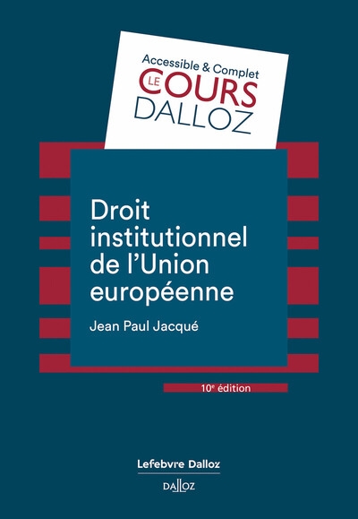 Droit institutionnel de l'union européenne 10ed - Image principale