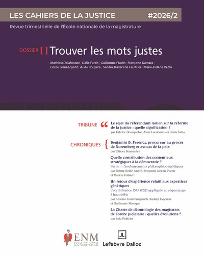 Les cahiers de la justice 2/2026 - Image principale