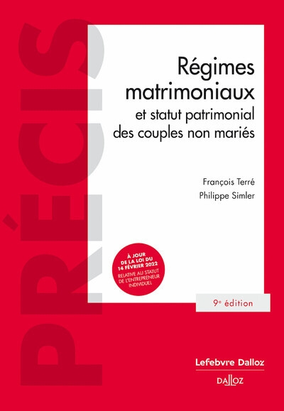 Régimes matrimoniaux et statut patrimonial des couples non mariés. 9e éd. - Image principale