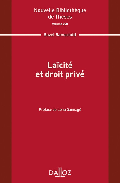 Laïcité et droit privé - volume 220 - Image principale
