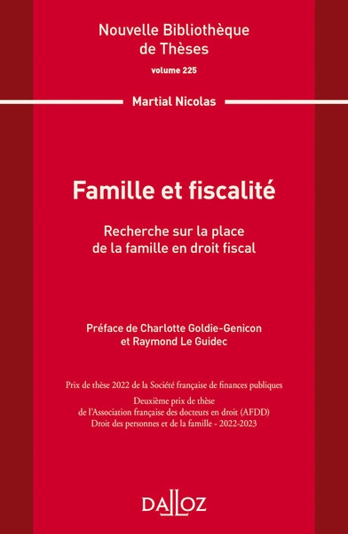 Nouvelle bibliothèque de thèses - volume 225 famille et fiscalité - Image principale