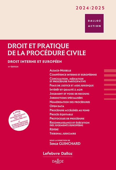 Droit et pratique de la procédure civile 2024/2025 - droit interne et européen - Image principale