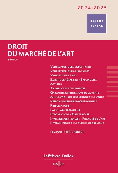 Droit du marché de l'art 2024/2025 8ed - Image principale