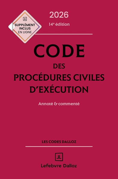 Code des procédures civiles d'exécution 2026, annoté et commenté. 14e éd. - Image principale
