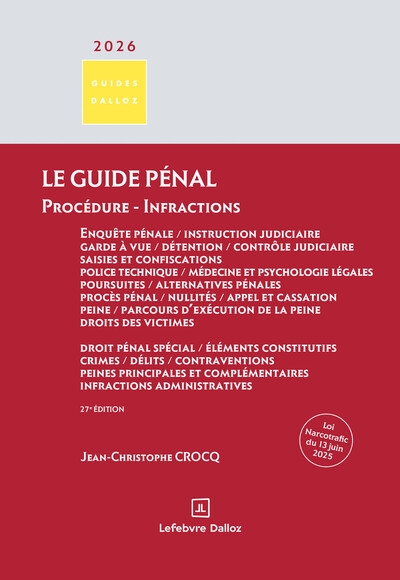 Le guide pénal. procédure - infractions 27e éd. - Image principale