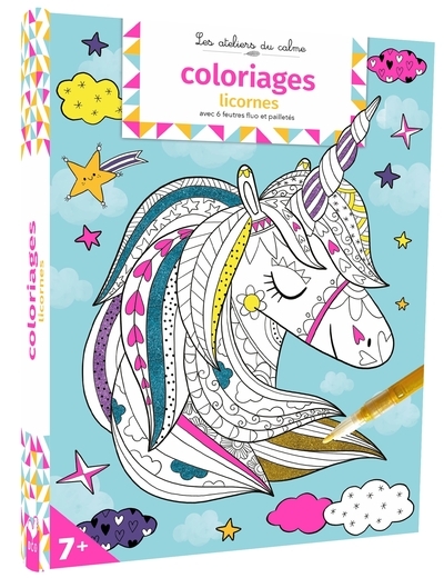 Coloriages licornes - pochette avec feutres - Image principale