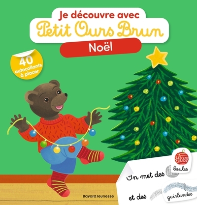 Je découvre noël avec petit ours brun - premiers autocollants - dès 2 ans - Image principale