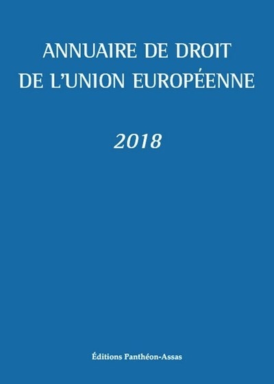 Annuaire de droit de l'union européenne 2018 - Image principale