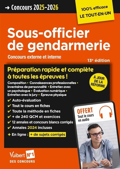 Concours sous-officier de gendarmerie - préparation rapide et complète à toutes les épreuves - annales 2024 - Image principale