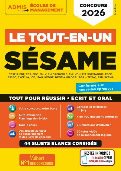 Le tout-en-un sésame - 35 sujets blancs - écrits et oraux - tutos offerts - Image principale