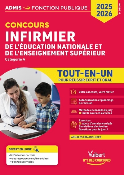 Concours infirmier de l'éducation nationale et de l'enseignement supérieur - tout-en-un - Image principale