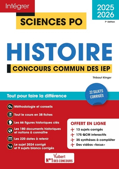 Sciences po - histoire - concours commun des iep 2025-2026 + 10 vidéos focus - Image principale