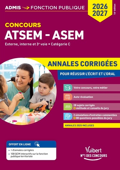 Concours atsem et asem 2026-2027 - annales corrigées - Image principale