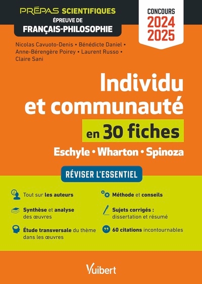 Individu et communauté en 30 fiches - épreuve de français-philosophie - prépas scientifiques - concours 2024-2025 - Image principale
