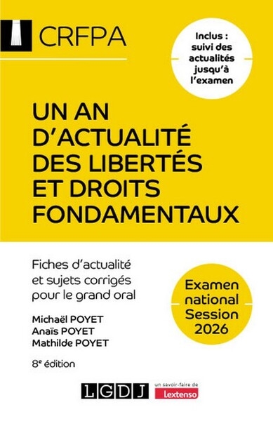 Un an d'actualité des libertés et droits fondamentaux - crfpa - examen national session 2026 - Image principale