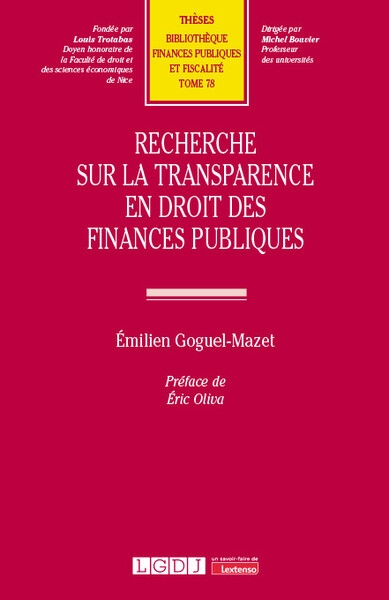 Recherche sur la transparence en droit des finances publiques - Image principale