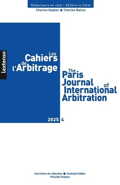 Cahiers de l'arbitrage 04/2025 - Image principale