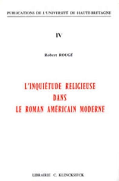 Inquietude religieuse dans le roman americain moderne - Image principale
