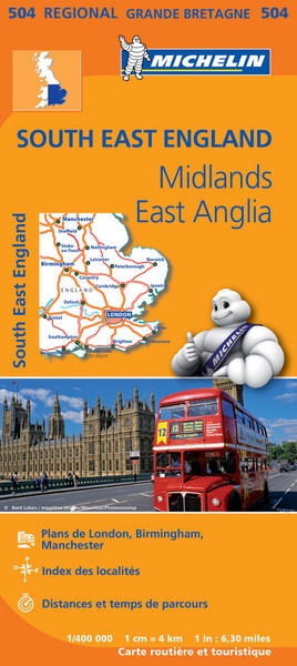 Carte régionale south east england, midlands, east anglia - Image principale