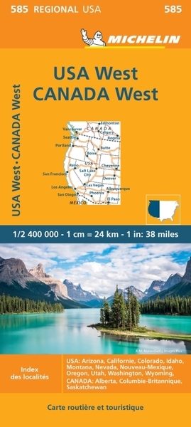 Carte régionale western usa, western canada - Image principale