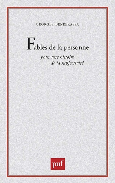 Fables de la personne. pour une histoire de la subjectivite - Image principale