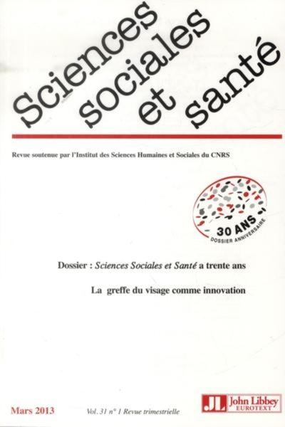 Revue sciences sociales et santé - vol 31 - n°1 - mars 2013 - Image principale