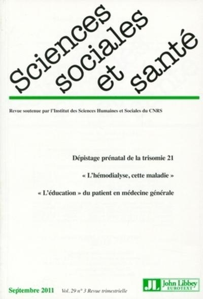 Revue sciences sociales et santé n°3/septembre 2011 - Image principale