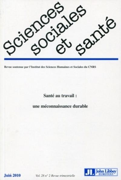 Revue sciences sociales et santé - vol. 28 - n°2 - juin 2010 - Image principale