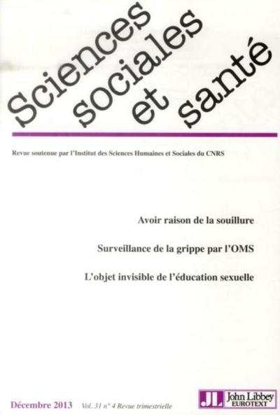 Revue sciences sociales et santé - vol 31 - n°4 - décembre 2013 - Image principale