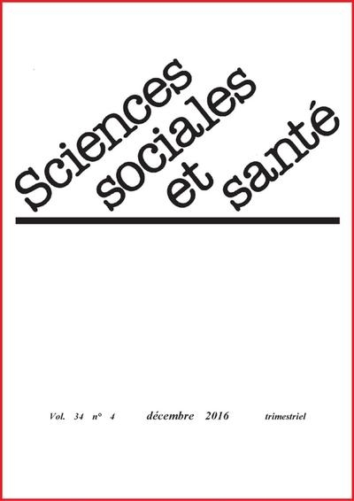 Revue sciences sociales et santé - volume 34 n°4 - décembre 2016 - Image principale