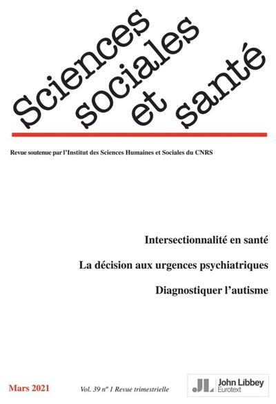 Revue sciences sociales et santé. volume 39 - n°1/2021 (mars 2021) - Image principale