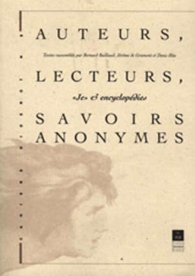 Auteurs lecteurs savoirs anonymes - Image principale