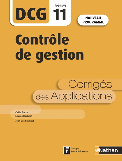 Contrôle de gestion - dcg - epreuve 11 - corrigés des applications - 2019 - Image principale