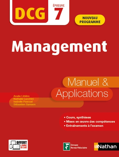 Management - dcg - epreuve 7 - manuel et applications - 2020 - Image principale