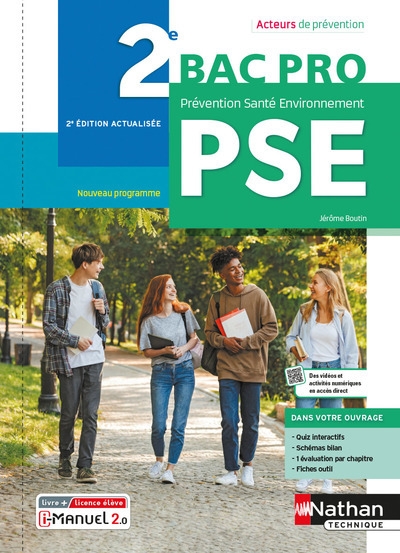 Prévention santé environnement - 2ème bac pro (acteurs de prévention) livre + licence élève - 2021 - Image principale