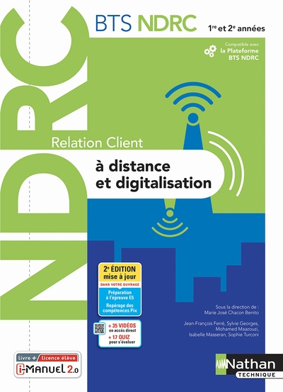 Relation client à distance et digitalisation - bts ndrc 1e/2e années - livre + licence élève - 2022 - Image principale