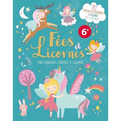 Mes planches d'artiste à colorier - fées et licornes - Image principale