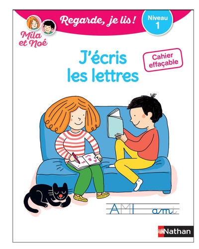 Cahier effaçable j'écris les lettres - niveau 1 avec mila et noé - Image principale