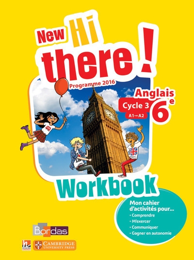 New hi there ! anglais 6ème 2017 workbook élève - Image principale