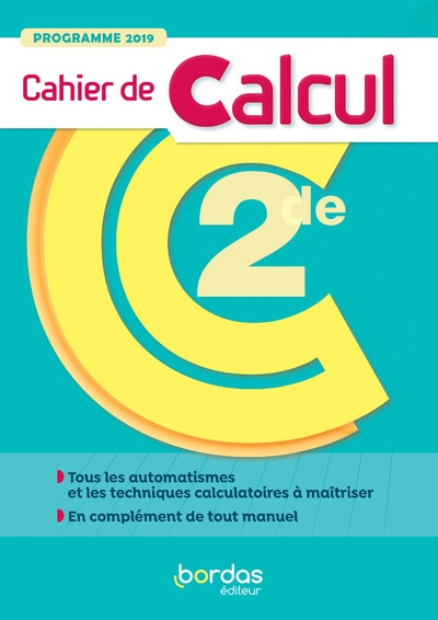 Mathématiques 2de - cahier de calcul élève 2020 - Image principale