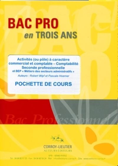 Activités (ou pôle) à caractère commercial et comptable. pochette de cours. - Image principale