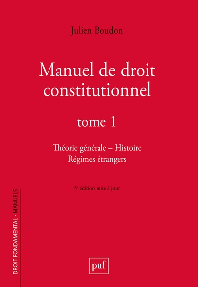 Manuel de droit constitutionnel. tome i - Image principale
