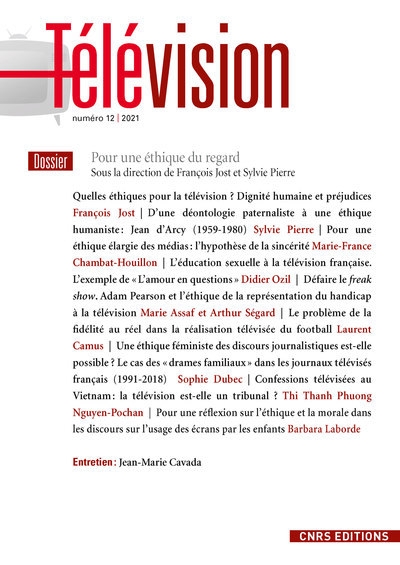 Télévision - numéro 12 pour une éthique du regard - Image principale