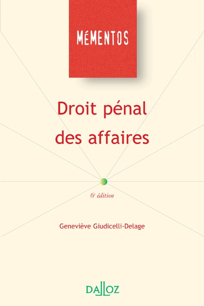 Droit pénal des affaires. 6e éd. - Image principale