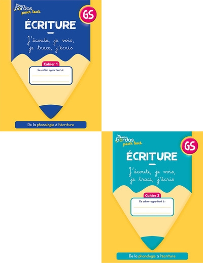 Cahiers bordas pour tous - ecriture gs - 2023 - cahiers élève 1 et 2 sous film - Image principale