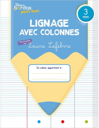 Cahiers bordas pour tous - lignage avec colonnes 3 mm - 2024 - cahier - élève - Image principale