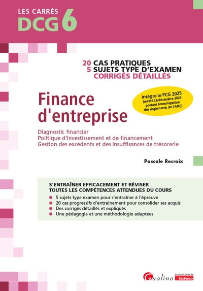 Dcg 6 - exercices corrigés finance d'entreprise - Image principale